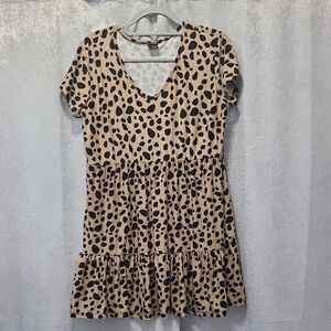 Leopard Print Short Sleeve Tunic Sz‎ Large